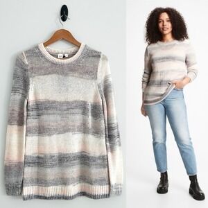Gap Small Pink Gray Multicolor Spacedye Forever Cozy Tunic Pullover Sweater NWT